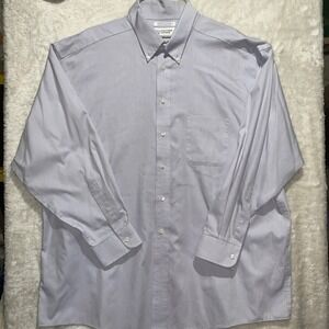 Roundtree & Yorke Men's Light Blue Blended Pinpoint Button Down Dress Shirt